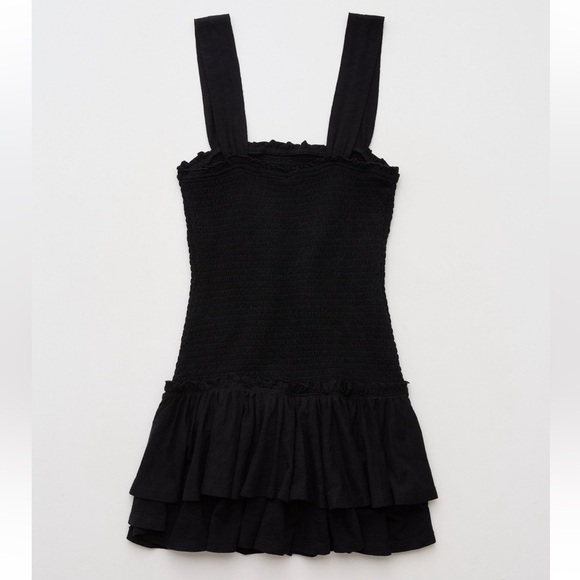 American Eagle Sunchaser Knit Smocked Drop Waist Mini Dress - Picture 3 of 5